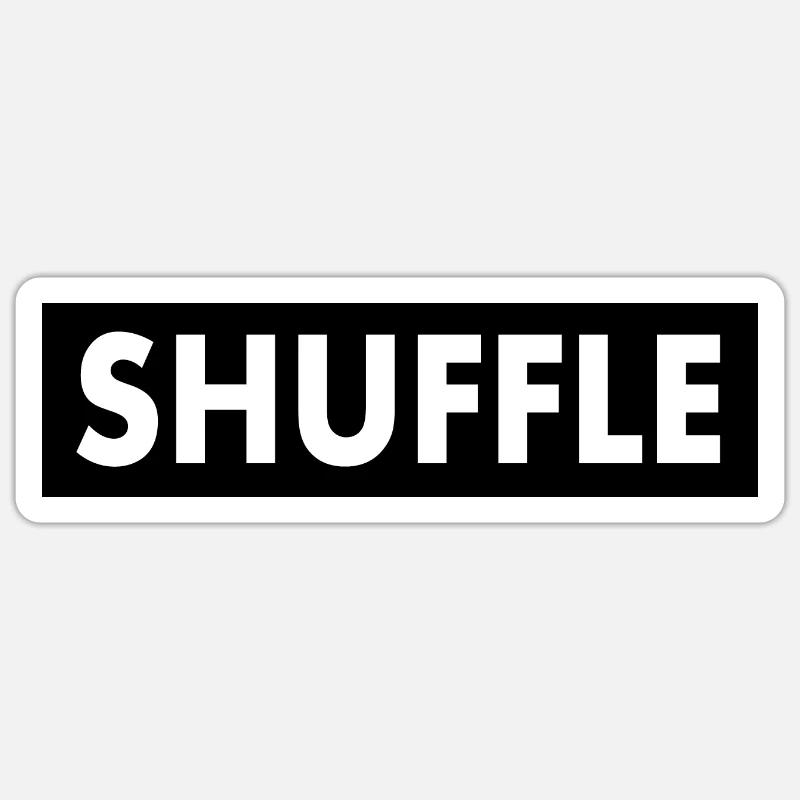 shuffle - Sticker taille S (10 x 10 cm) - blanc mat