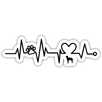 Gift Idea Heartbeat Black for Dogs Fans - Sticker size S (10 x 10 cm) - white matte - Front