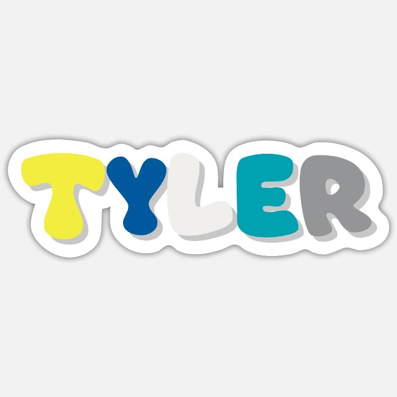 Name - Tyler - Sticker size S (10 x 10 cm) - white matte