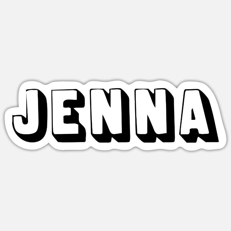 Nom - Jenna - Sticker taille S (10 x 10 cm) - blanc mat