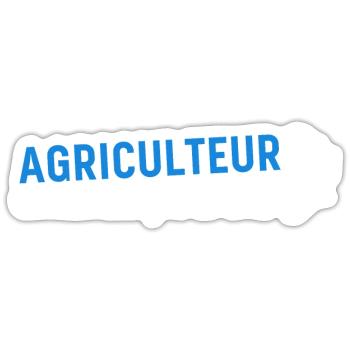 Agriculteur Fermier - Sticker taille S (10 x 10 cm) - blanc mat - Devant