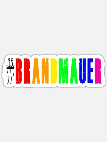 Brandmauer Regenbogen Vielfalt - Sticker Größe S (10 x 10 cm) - Mattweiß