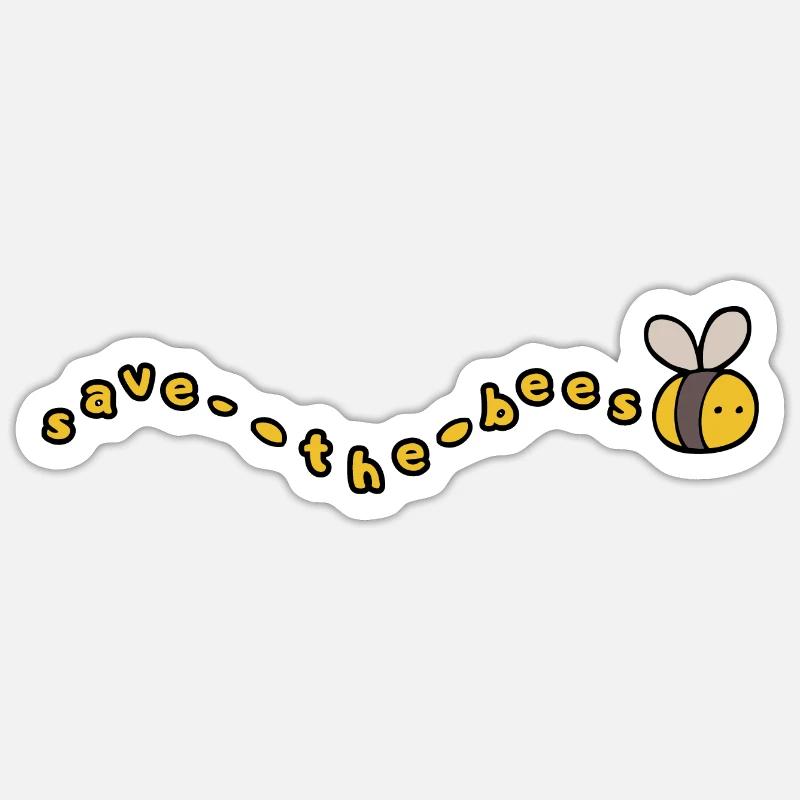 Save the Bees - Sticker Größe S (10 x 10 cm) - Mattweiß