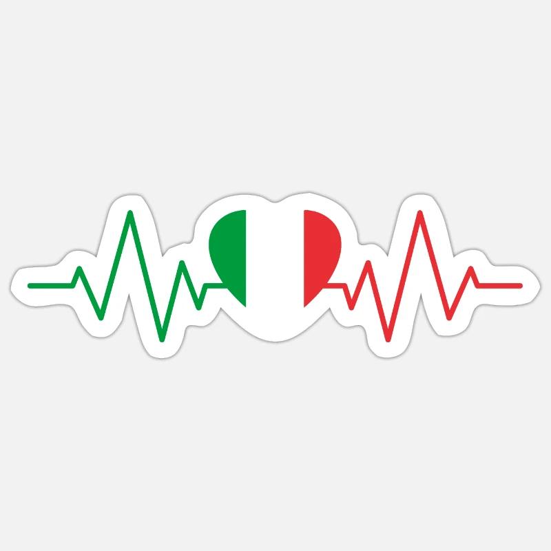 Italian pulse - Sticker Größe S (10 x 10 cm) - Mattweiß