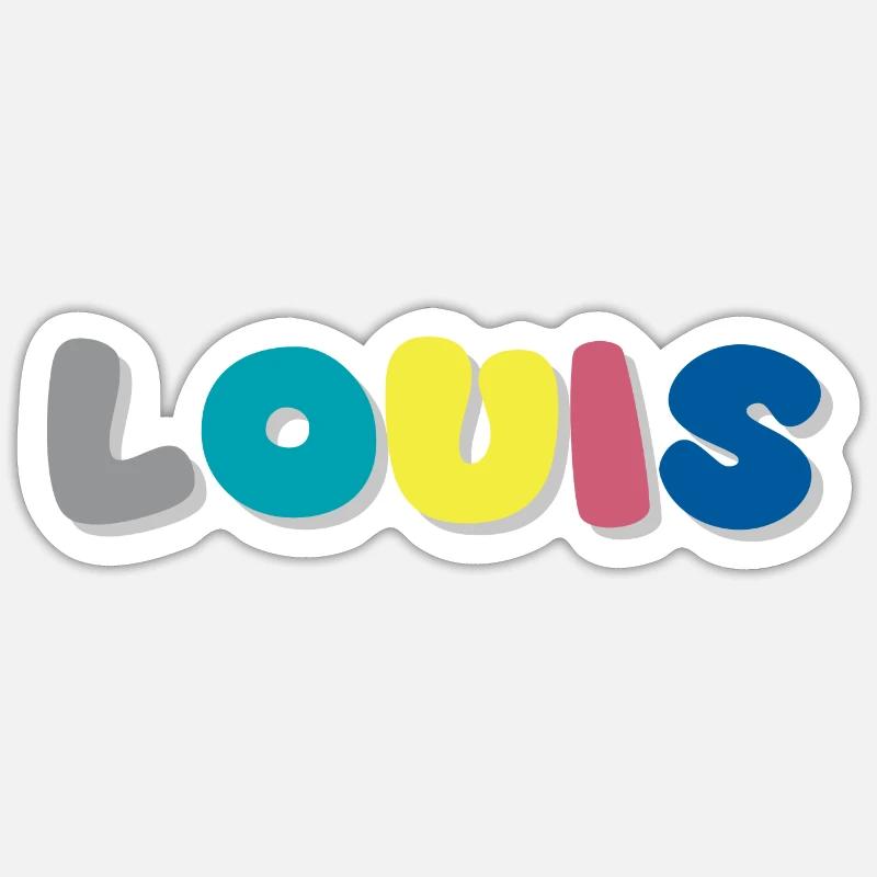 Nom - Louis - Sticker taille S (10 x 10 cm) - blanc mat