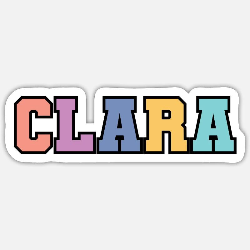 Name - Clara - Sticker size S (10 x 10 cm) - white matte