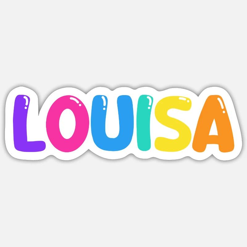 Nom - Louisa - Sticker taille S (10 x 10 cm) - blanc mat