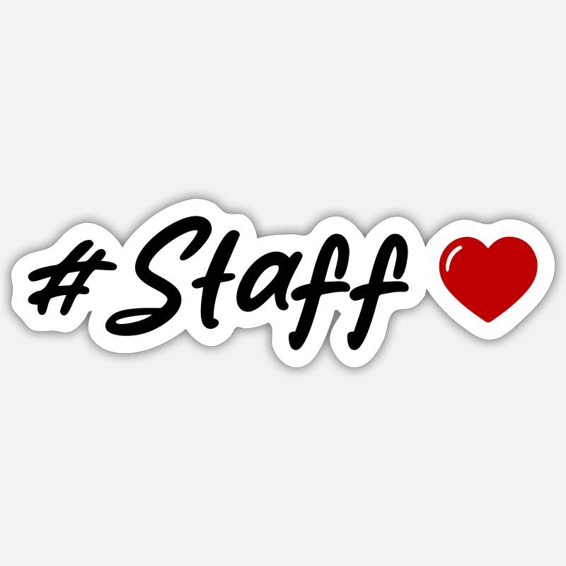 Cœur du bâton - Sticker taille S (10 x 10 cm) - blanc mat