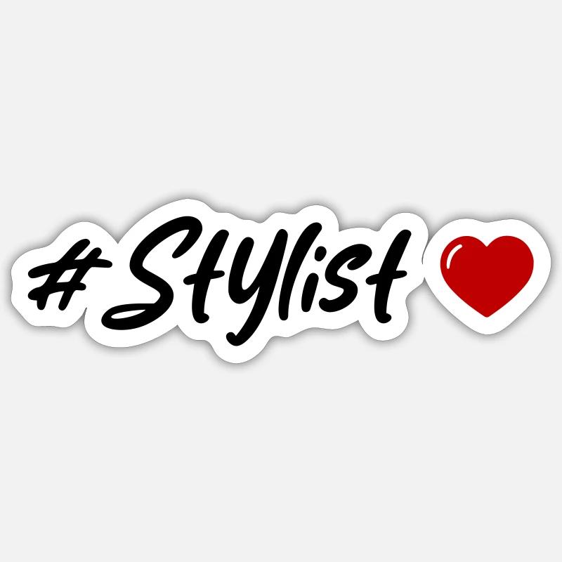 Stylist Herz - Sticker Größe S (10 x 10 cm) - Mattweiß