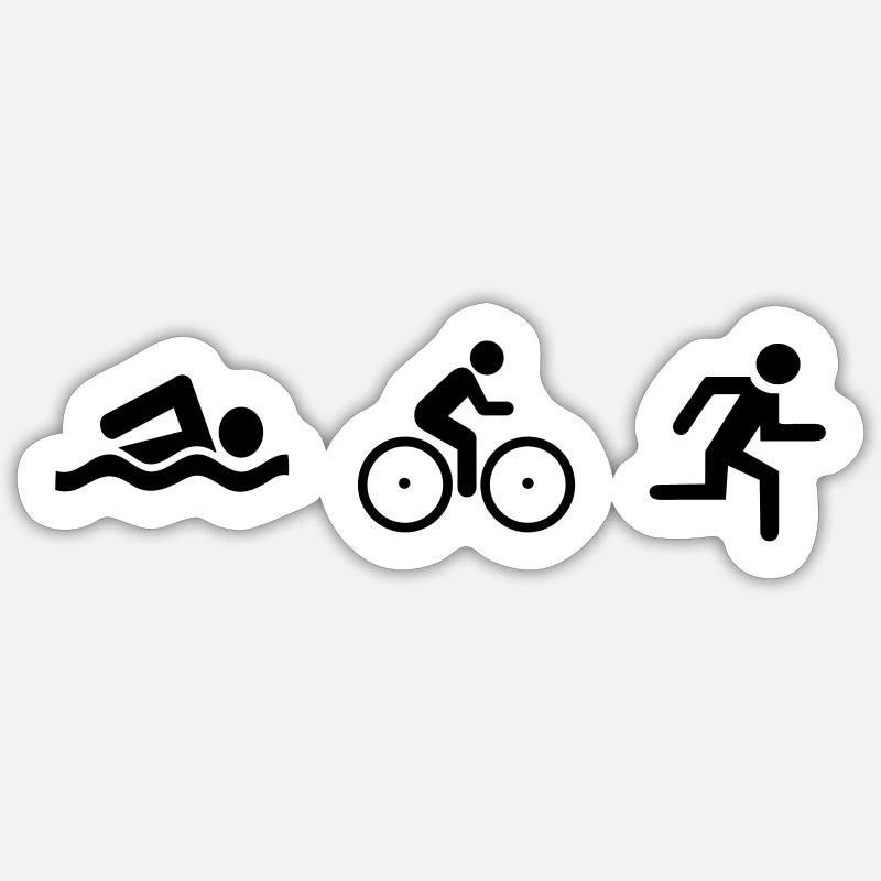 triathlon - Sticker Größe S (10 x 10 cm) - Mattweiß