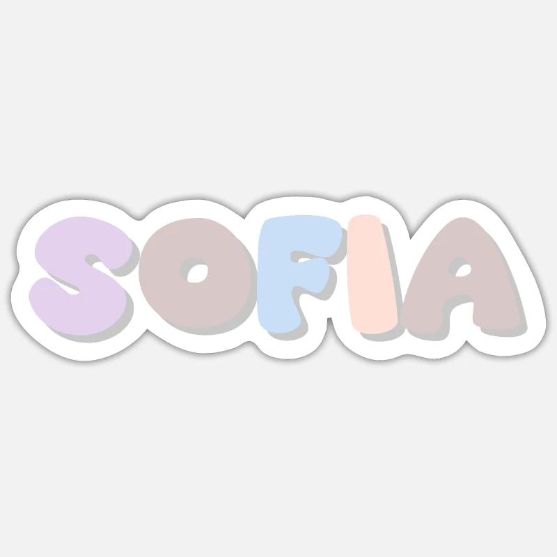 Nom - Sofia Sticker taille S (10 x 10 cm)
