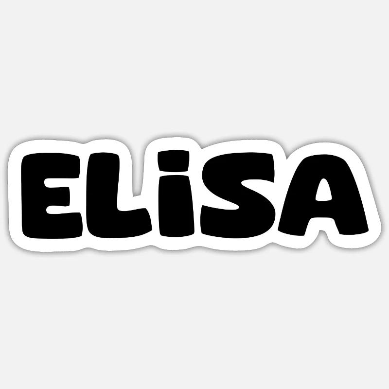Nom - Elisa - Sticker taille S (10 x 10 cm) - blanc mat