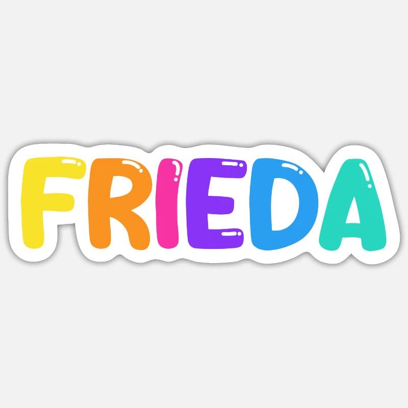 Nom - Frieda - Sticker taille S (10 x 10 cm) - blanc mat