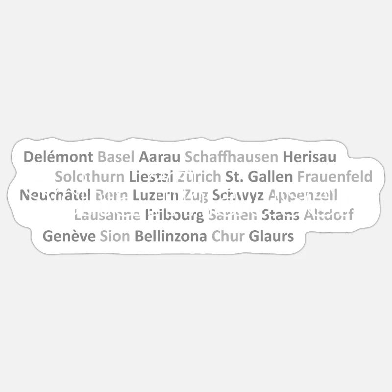 Schweizer Städte Schaffhausen - Sticker Größe S (10 x 10 cm) - Mattweiß