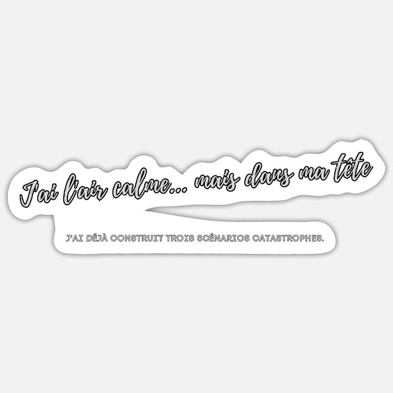 I look calm - Sticker size S (10 x 10 cm) - white matte