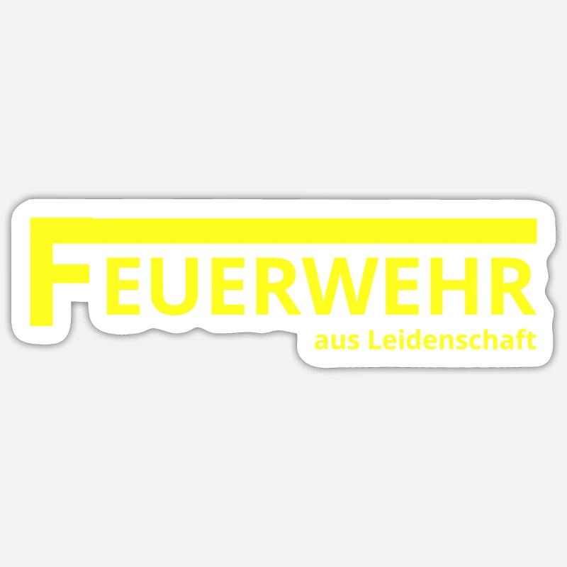 Fire brigade with passion - Sticker size S (10 x 10 cm) - white matte