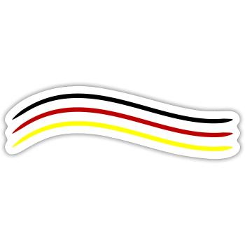 Germany flag icon line - Sticker size S (10 x 10 cm) - white matte - Front
