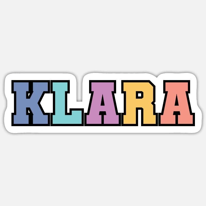 Nom - Klara - Sticker taille S (10 x 10 cm) - blanc mat