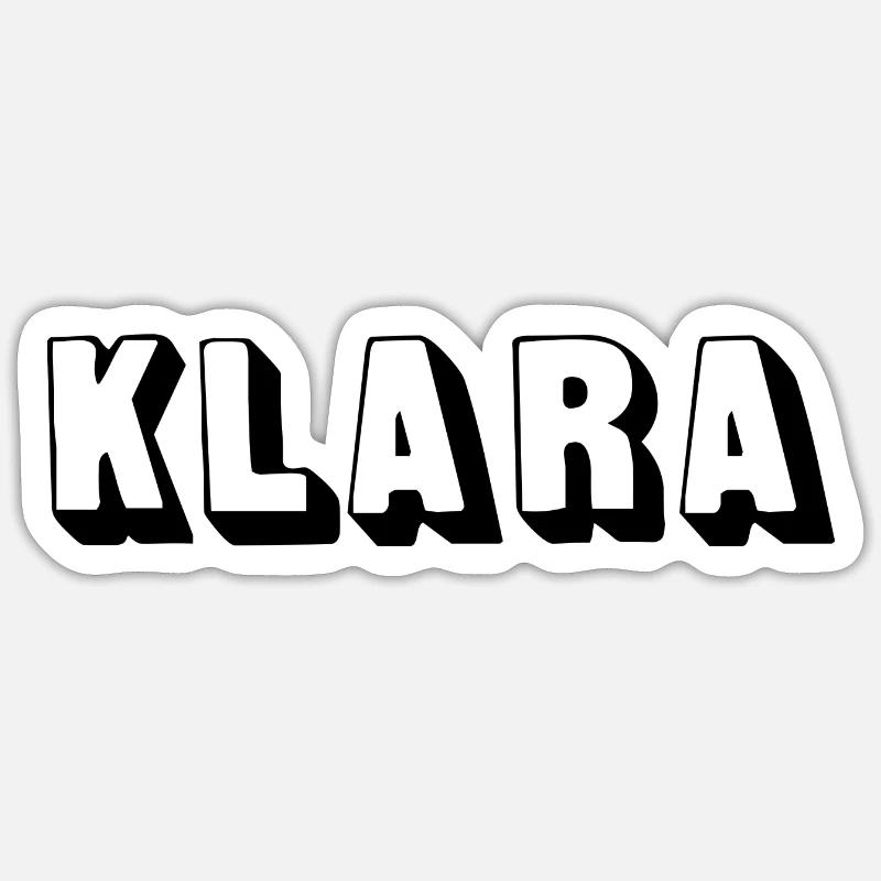 Nom - Klara - Sticker taille S (10 x 10 cm) - blanc mat