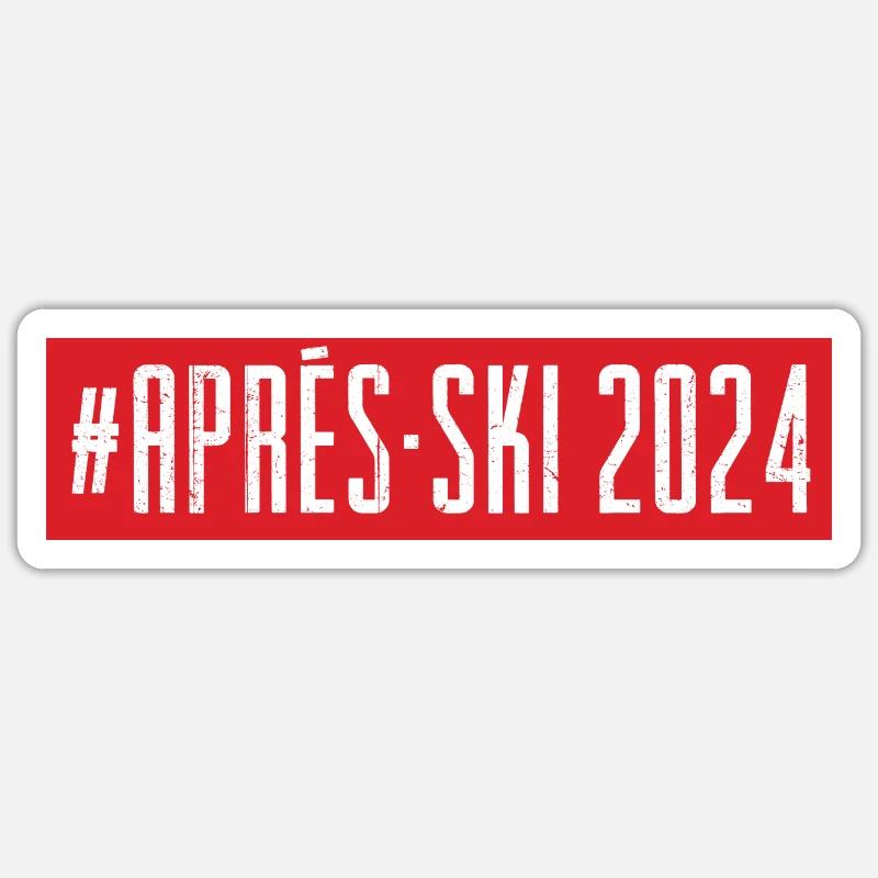Équipe Après-Ski 2024 - Sticker taille S (10 x 10 cm) - blanc mat