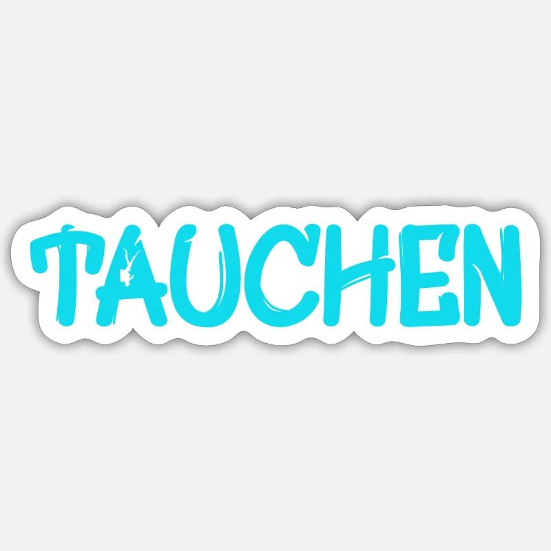 Taucher, tauchen, Geschenk, Geschenkidee, Dive - Sticker Größe S (10 x 10 cm) - Mattweiß