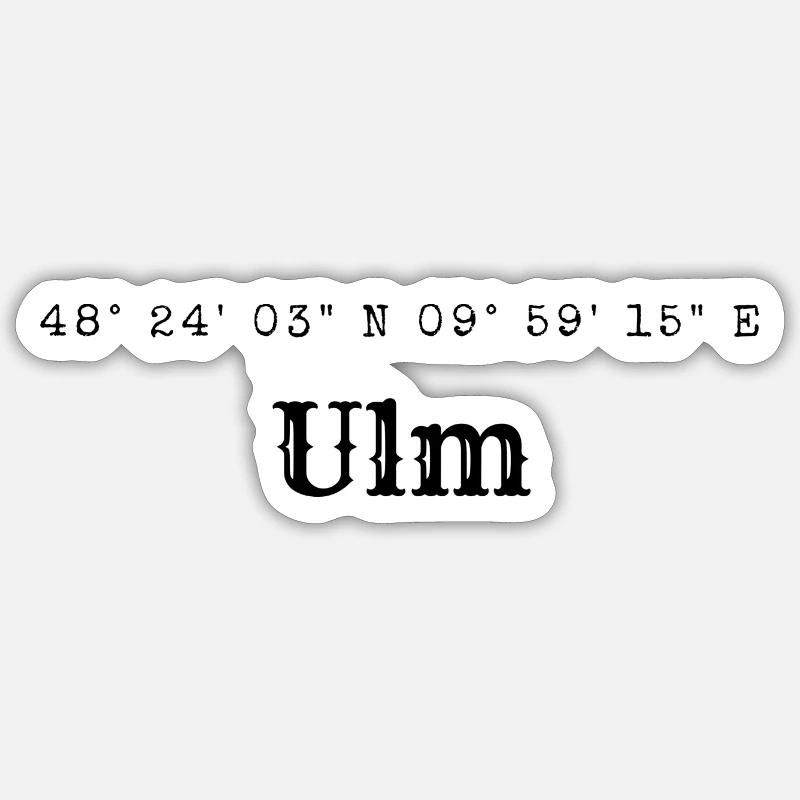 Ulm coordinates Sticker size S (10 x 10 cm)