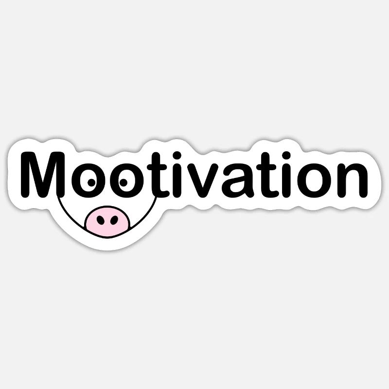 Mootivation Moo Motivation funny animals - Sticker size S (10 x 10 cm) - white matte