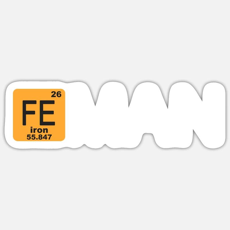 Fe Man Marathon Science Funny - Sticker size S (10 x 10 cm) - white matte
