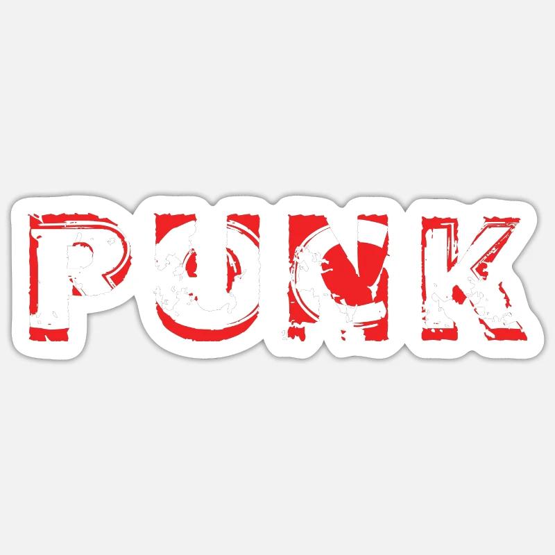 PUNK ROCK - Sticker size S (10 x 10 cm) - white matte