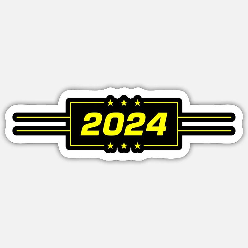 Année 2024 - Sticker taille S (10 x 10 cm) - blanc mat
