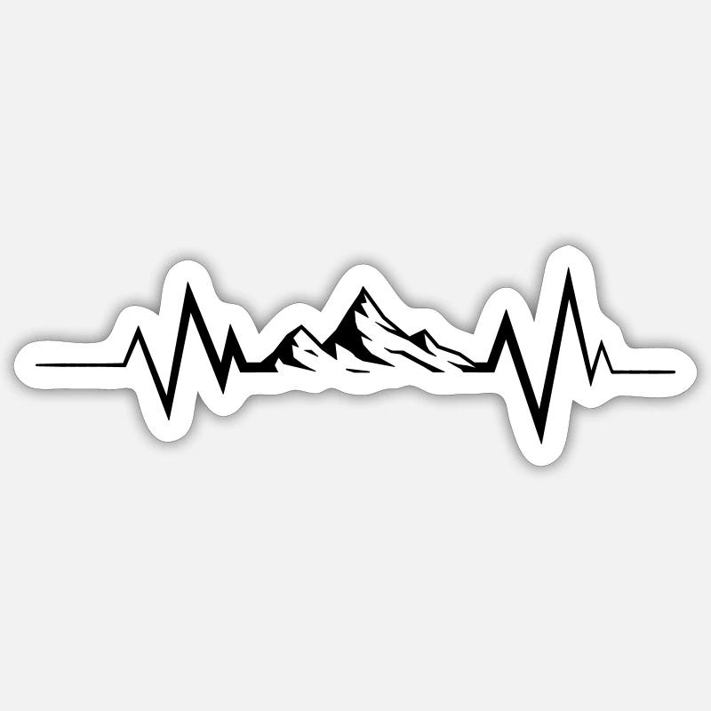 Mountain Pulse Sticker Größe S (10 x 10 cm)