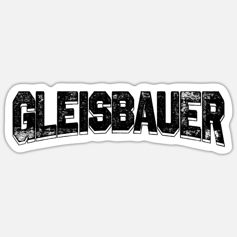 Gleisbauer - Sticker Größe S (10 x 10 cm) - Mattweiß