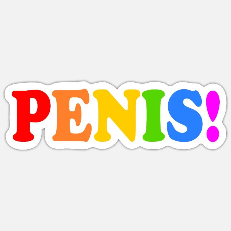 Penis - Sticker size S (10 x 10 cm) - white matte