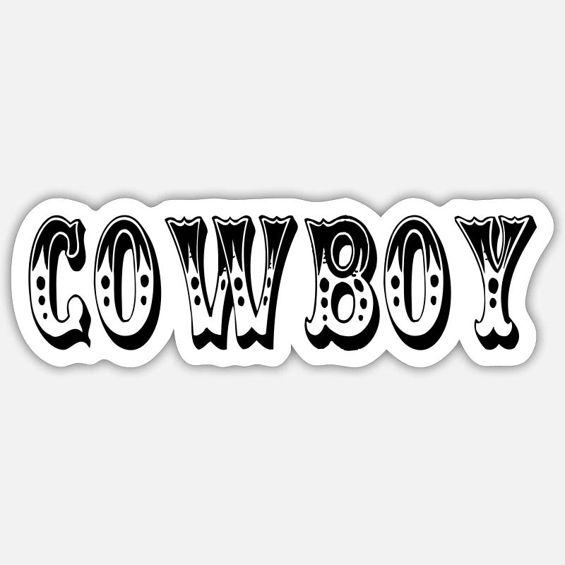 cowboy - Sticker Größe S (10 x 10 cm) - Mattweiß