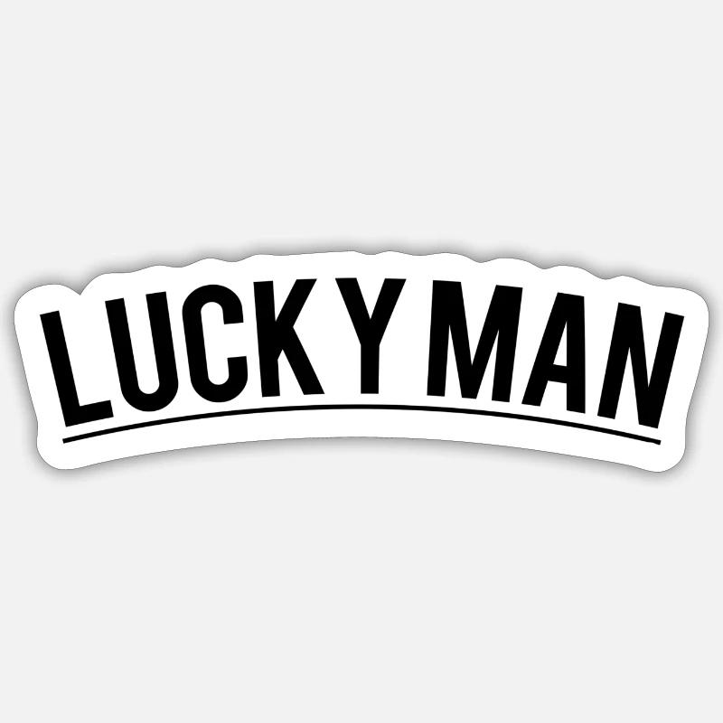 Lucky man - Sticker size S (10 x 10 cm) - white matte