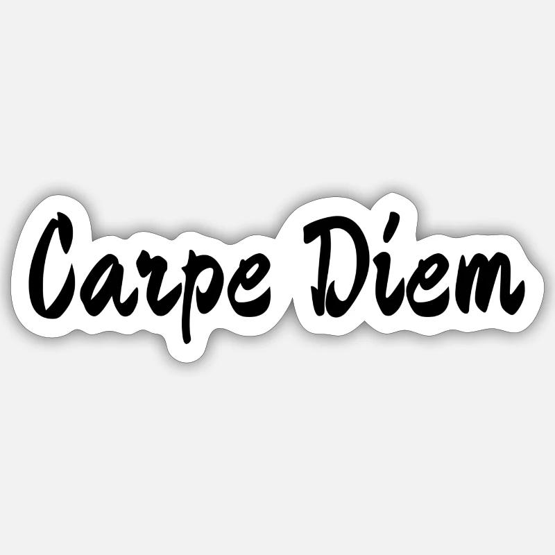 Carpe Diem - Sticker taille S (10 x 10 cm) - blanc mat