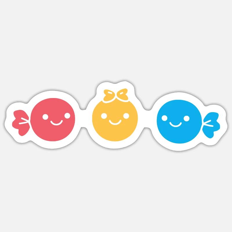 Süßigkeiten - Sticker Größe S (10 x 10 cm) - Mattweiß