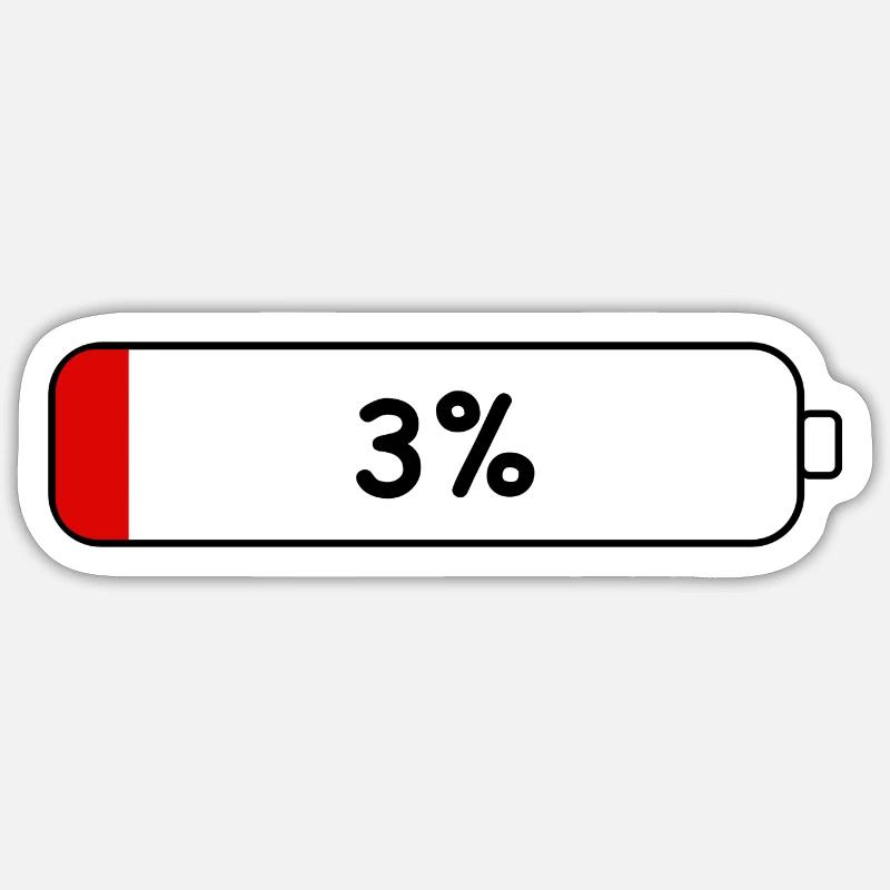 Low Battery Sticker size S (10 x 10 cm)