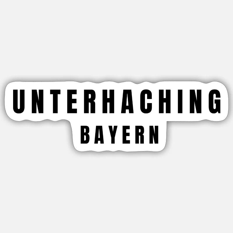 Unterhaching Bavière - Sticker taille S (10 x 10 cm) - blanc mat