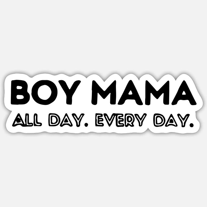 boy mama - Sticker size S (10 x 10 cm) - white matte