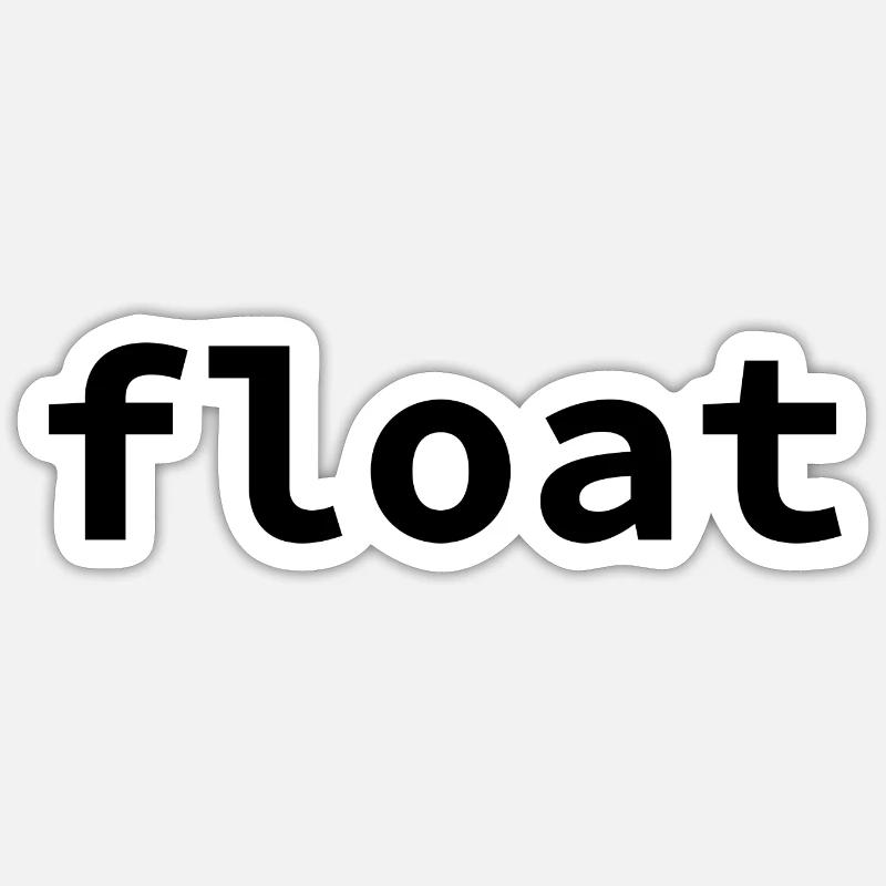 Float Black - Sticker size S (10 x 10 cm) - white matte