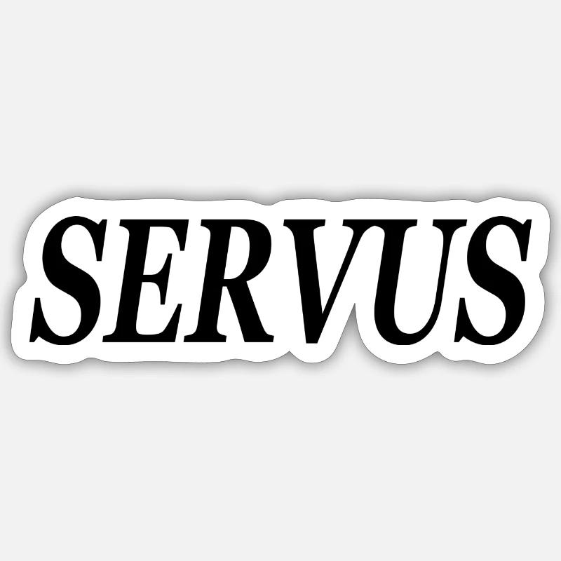 Servus Begrüßung Hallo - Sticker Größe S (10 x 10 cm) - Mattweiß