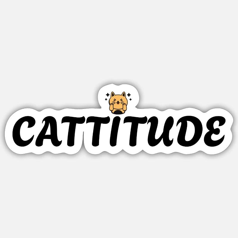 Catitude Designs - Sticker Größe S (10 x 10 cm) - Mattweiß