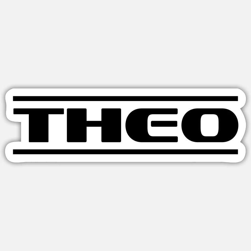 Théo Nom - Sticker taille S (10 x 10 cm) - blanc mat