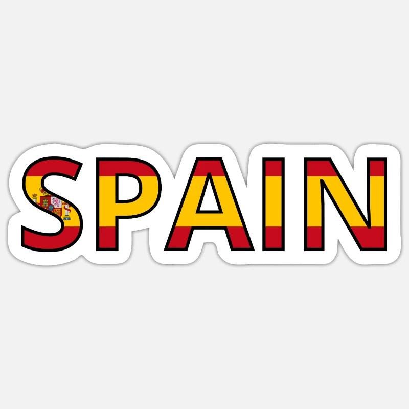 Drapeau Spain Sticker taille S (10 x 10 cm)