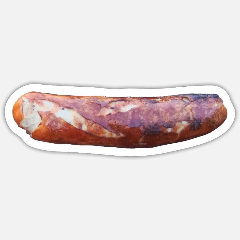 Bratwurst de Thuringe - Sticker taille S (10 x 10 cm) - blanc mat