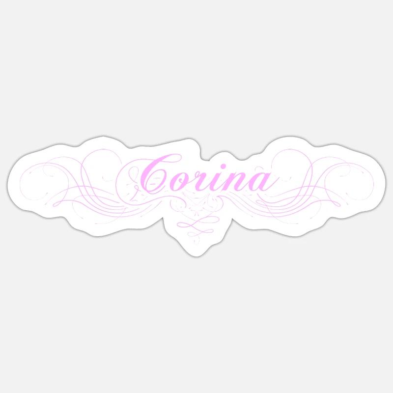 Corina - Sticker Größe S (10 x 10 cm) - Mattweiß