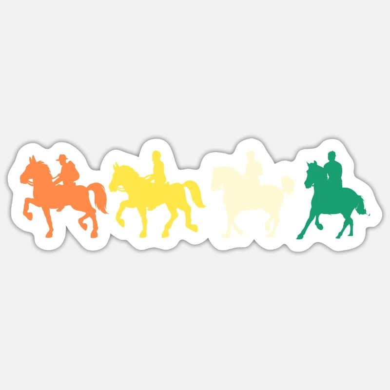 Reiten Evolution Pferde Sticker Größe S (10 x 10 cm)
