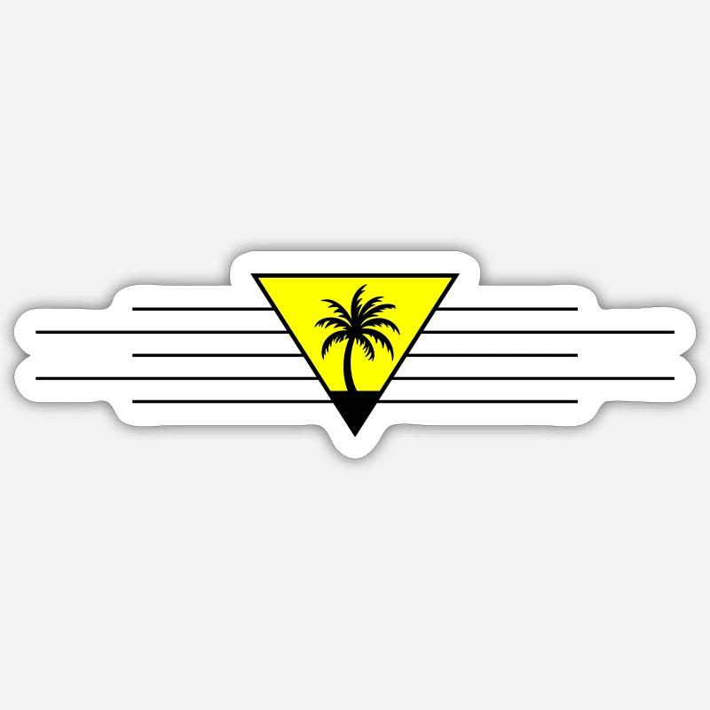 Palmier symbole vacances - Sticker taille S (10 x 10 cm) - blanc mat