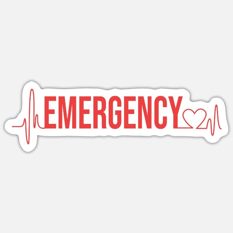 Infirmière d’urgence - Sticker taille S (10 x 10 cm) - blanc mat